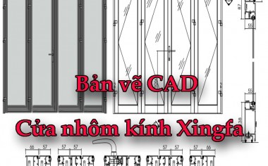 Bản vẽ CAD cửa nhôm kính Xingfa